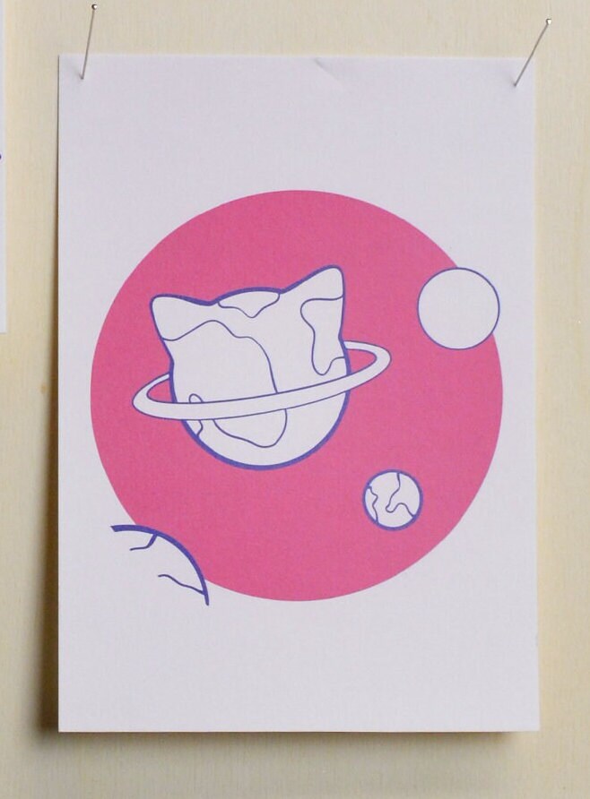 Cat Planets - A6 Print